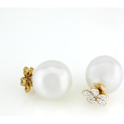 MPM Ocelové náušnice s bílou perlou SER.7402