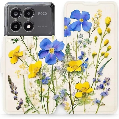 Mobiwear Xiaomi Poco X6 Pro 5G VP41S Modré a žluté kvítky