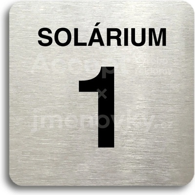 ACCEPT Piktogram solárium 1 - stříbrná tabulka - černý tisk bez rámečku