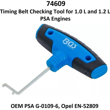 Bgs technic - Германия Инструмент за проверка на ангренажен ремък за 1.0 l и 1.2 l двигатели psa (oem psa: g-0109-6), bgs 74609