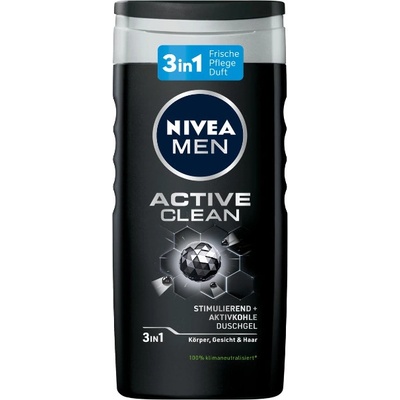 Nivea Men pečující sprchový gel s aktivním uhlím 3in1 pro muže 250 ml