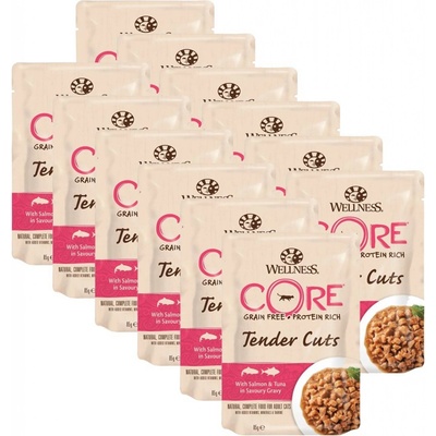 Wellness CORE Tender Cuts losos & tuniak 12 x 85 g