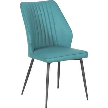 Carmen Трапезен стол Carmen Y, до 100kg. , силиконова кожа, прахово боядисана метална база, аквамарин (bt-3532148)