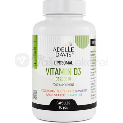 Adelle Davis Liposomal Vitamin D3 2000 IU 60 kapsúl