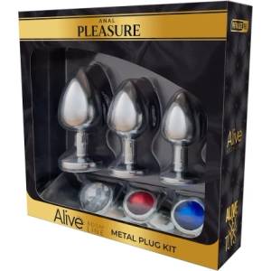 Live 3 броя метални разширители с кристали Anal Pleasure