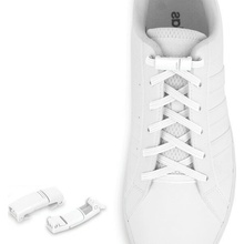 Shoelaces elastické s bielymi magnetickými sponami biele