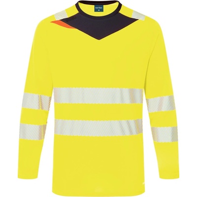 Portwest tričko DX416 Hi-Vis dlouhý rukáv vystražné Žlutá černá M – Zboží Dáma