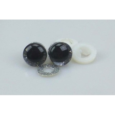 Pro Háčkování Oči bezpečnostní třpytivé stříbrné, 12 mm