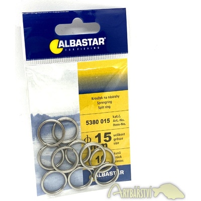 ALBASTAR Pérkové kroužky Split Ring 15 mm 30 kg