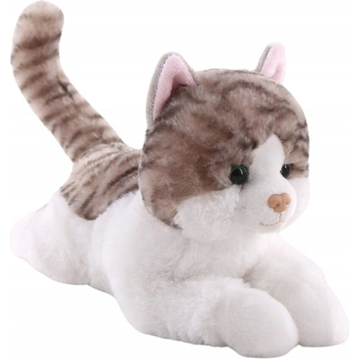 Ležící kočka Kayla realistická Keel Toys šedá mourovatá koťátko 26 cm