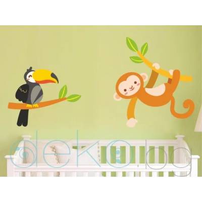 Маймунка и екзотична птица (1535)