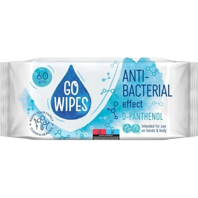 GoWipes Anti-Bacterial Effect D-Panthenol vlhčené čistiace obrúsky na ruky a telo 60 ks