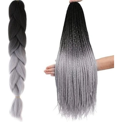 Vlasy Kanelové syntetické Copánky ombre Černá-lososvá