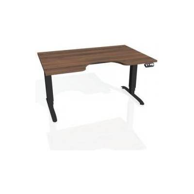 Hobis Pracovný stôl Motion Ergo, PO, 3S, 120x61-128x90 cm, orech/čierna