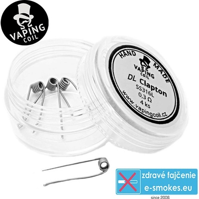 VapingCoil predmotané špirálky DL Clapton SS316 0,3ohm 4ks