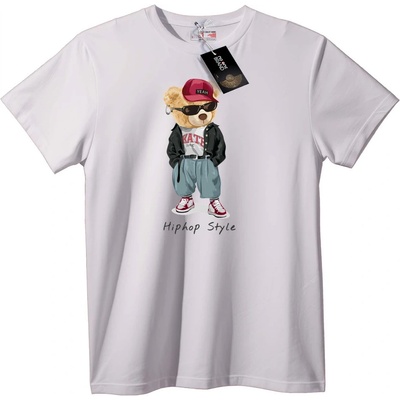 NOONEBRAND Тениска Хип-Хоп Мече - XL, White