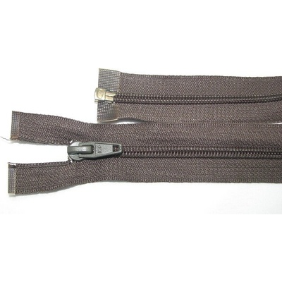 Zips špirála deliteľný 5mm - dĺžka 75cm,tmavo hnedozel.