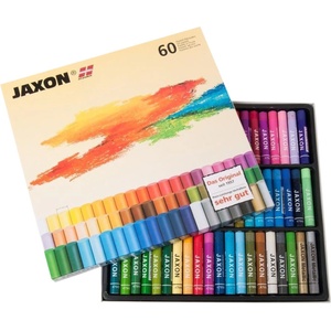 Honsell 47460 - Jaxon oil pastels, set of 60 in a cardboard case, brilliant, lightfast colors, ideal for artists, hobby painters, children, school, art lessons, free from harmful substances