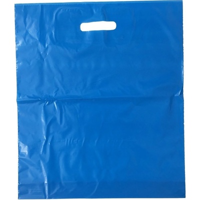 LDPE taška s prehmatom, dĺžka 45 cm, šírka 38 cm, záložka 5 cm, modrá