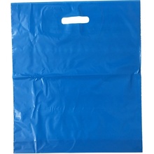 LDPE taška s prehmatom, dĺžka 45 cm, šírka 38 cm, záložka 5 cm, modrá