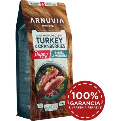 Arnuvia Monova Dog Puppy Small & Medium Turkey & Cranberries 12 kg