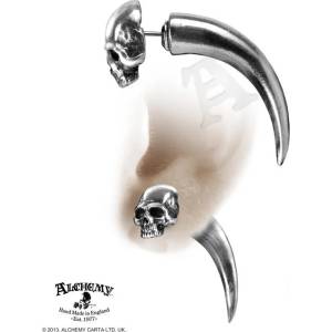 Alchemy gothic обици Tomb Skull Horn - ALCHEMY GOTHIC - E320