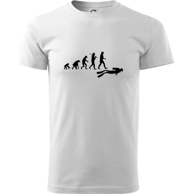 Evolúcia potápanie tričko biele
