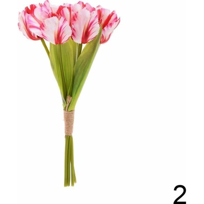 Kytica tulipán 35cm ružovo/biela 248872RB