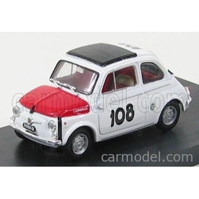Brumm Fiat 500 595 Abarth N 108 Trofeo Italiano Turismo Winner Coppa Gallega 1965 Leonardo Durst Bílá Červená 1:43