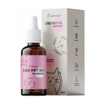 CurePoint CBD olej pro zvířata klobása 10 ml