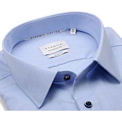 Eterna Dynamic Cotton Slim Fit košile s vetkaným vzorem světle modrá