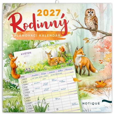 NOTIQUE Rodinný plánovací Animalium 30 × 30 cm 2027 – Sleviste.cz