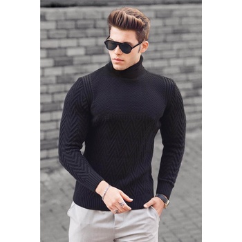 Madmext Мъжки пуловер 4655 - Черен 288939 (288939_Черно)