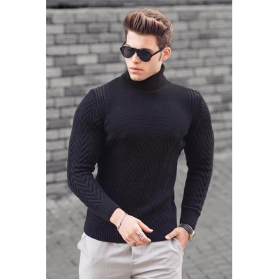 Madmext Мъжки пуловер 4655 - Черен 288939 (288939_Черно)