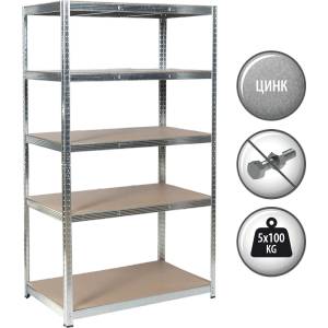 Carmen Метален стелаж Carmen CR-1017 - 180х100х40 см, до 100 кг на рафт - цинк (3580557) - xmall