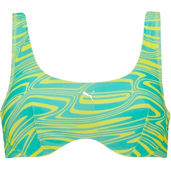 PUMA Printed Scoop bikini top - Green (Lemon / Mint)