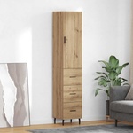 vidaXL Висок шкаф Дъб 34, 5 x 34 x 180 см Инженерна дървесина (3415916)