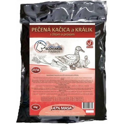 Slovakia Farma Pečená kačica a králik s žitom a prosom 27/16 4 kg