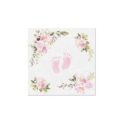 PAW AIRLAID Ubrousky Baby Feet light pink 50 ks 40x40cm