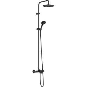 Hansgrohe Vernis Blend - Душ комплект Showerpipe 240 със смесител за вана с термостат, 2 струи, черен мат 26899670 (26899670)