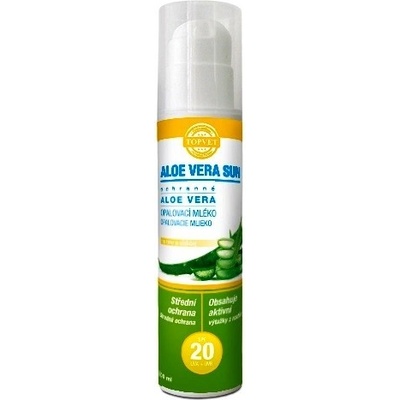 Topvet Aloe Vera opaľovacie mlieko SPF20 200 ml