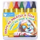 Barvy na obličej a tělo 6 ks v sáčku 6 x 7 cm karneval