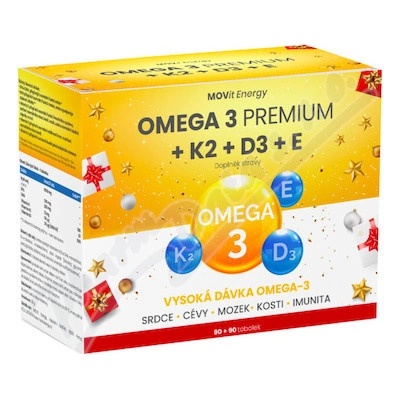 MOVit Omega 3 Premium+K2+D3+E 90+90 tobolek