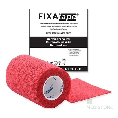 ALFA VITA, s.r.o. FIXAtape STRETCH Samofixačné elastické ovínadlo farba červená, 7,5 cm x 450 cm 1 ks