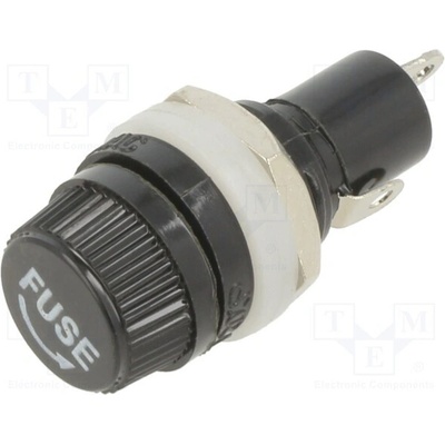 EATON/BUSSMANN BK8-HTC-603M Zásuvka s krytkou; 5mm; 10A; 250VAC; HTC; na panel; černá; UL94V-0