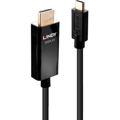 Lindy LNY-43293 : : Конвертор-кабел от USB Type C към HDMI, M-M, черен, 4K60, 3.0 м (LINDY 43293)
