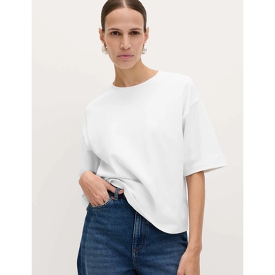 Marks & Spencer Топ квадратен крой от чист памук с висока плътност Marks & Spencer бяла Marks & Spencer | Byal | ЖЕНИ | 18