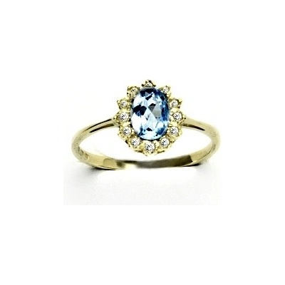 Čištín zlatý s diamanty přírodní topaz swiss žluté zla VR 247