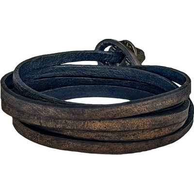 Daniel Dawson Pánský náramek z pravé kůže Ernesto kávově černá kůže NR-LB539