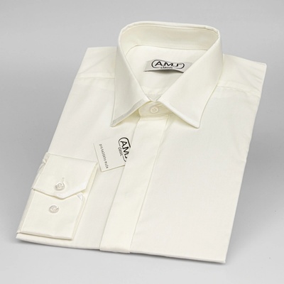 AMJ luxusní košile s dlouhým rukávem zdobený límec JDA016SKL smetanová